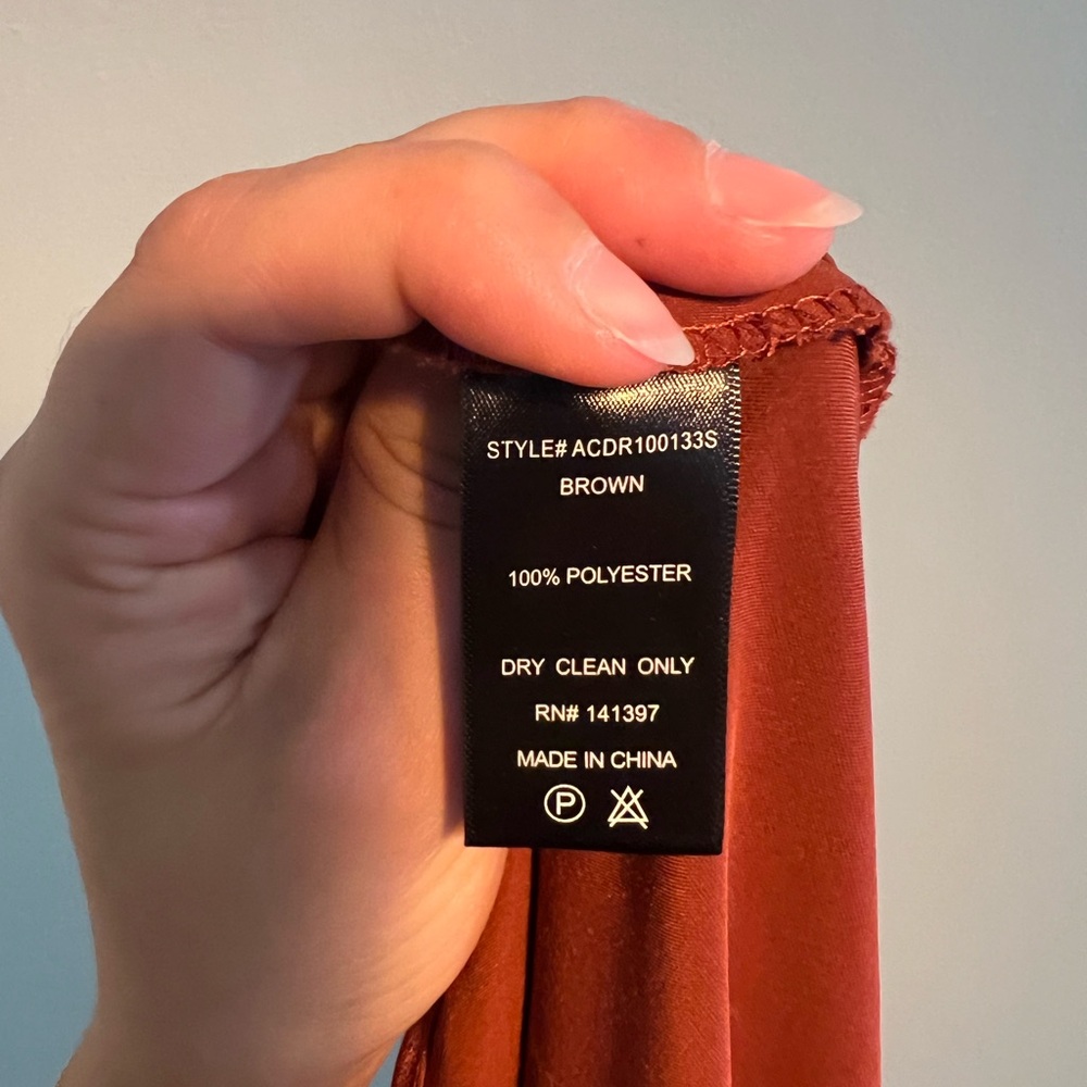 ASTR the label - Gaia Brown/Rust midi cowl neck slip dress with slit - EUC - Picture 5 of 6
